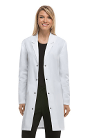 Poplin labcoat ladies full sleeve with snap buttons without pockets solid (35 perc cotton 65 perc polyester) in 36  38 40  42 inch lengths
