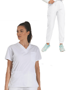 Microfiber Jogger Scrub Set 4 pocket ladies half sleeve (top 2 pocket and jogger pant 1 cargo pocket & 1 back pocket) 100% POLYESTER