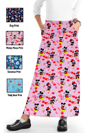 Cargo pockets ladies skirt A Line Full Elastic waistband ladies skirt in Multiple interlock stretch prints