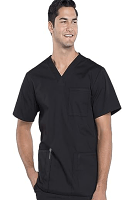 Only For USA CUSTOMERS Unisex Scrub Top V-Neck 3 Pockets with a Pencil Pocket Size L Color Black