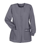  Scrub Jacket 4-Pocket ( angled pockets ) solid ladies Full sleevs with rib and snap button