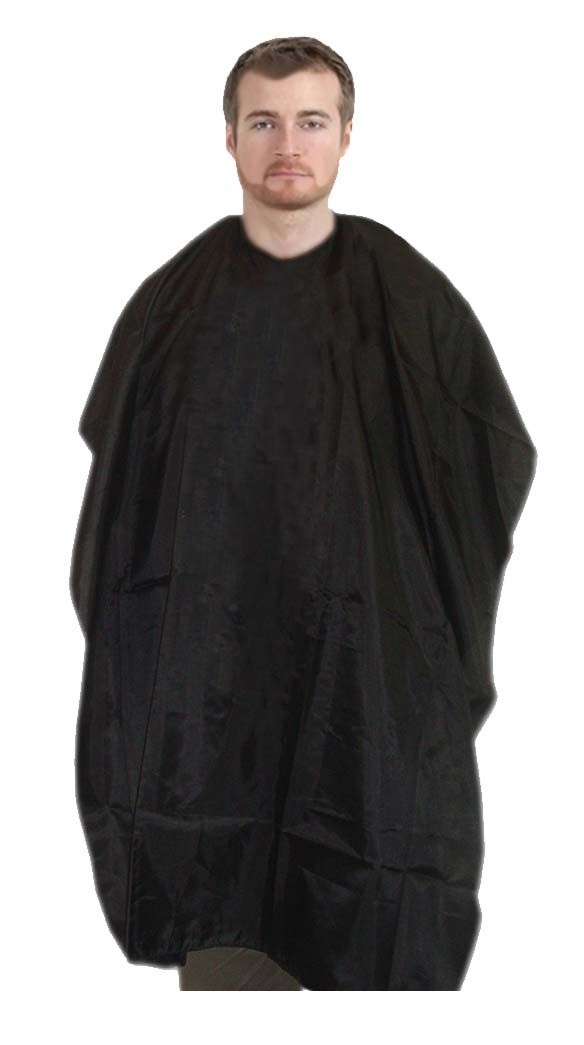 Barber cape round neck with velcro in 100 perc polyester (nylon fabric)