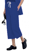 Microfiber fabric capri ladies with 2 side pockets with 1 back pocket elasticated twill drawstring (white) (inseam is 23 inches) (100% Polyester)