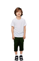 Children's / kids Capri 2 side pockets with 1 back pocket in Poplin Fabric