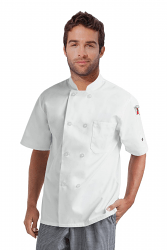 Chef Coat Unisex in Canvas Fabric (5 OZ) Half Sleeve With 1 Chest pocket and 1 Sleeve Pocket - Button Front Closure
