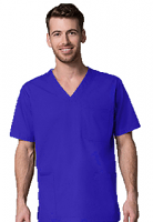 Stretchable Top v neck 3 pocket half sleeve unisex in 35% Cotton 60% Polyester 5% Spandex