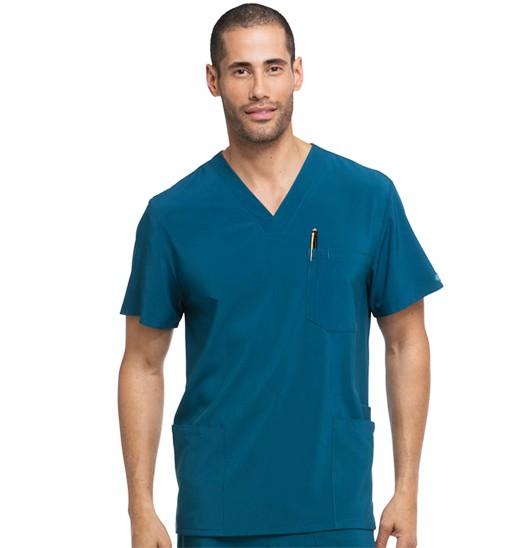 Microfiber Top v neck 3 pocket half sleeve unisex with 1 pencil pocket