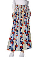 Cargo pockets ladies skirt A Line Full Elastic waistband ladies skirt in Multiple Prints 