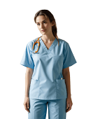 Poplin Scrub set 8 pocket normal unisex solid half sleeve (3 pocket top 5 pocket pant) in (65% Polyester, 35% Cotton fabric)