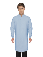 Unisex Poplin Full Sleeve Lab Coat, no pocket, stand up collar with covered snap button and  Knit Cuff for Food Processing Industry ( RK )