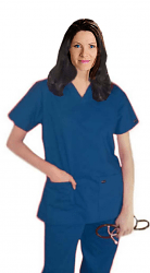 Scrub set 5 pocket ladies solid half sleeve (2 pocket top, 3 pocket pant)