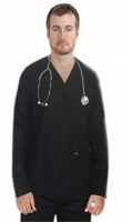 Poplin Scrub set 4 pocket v neck full sleeve unisex  (2 pkt top, 2 pkt pant) in (65% Polyester, 35% Cotton fabric)
