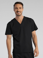 Interlock Stretch (100% polyester)  Scrub set 1 pocket normal unisex solid half sleeve (top without pocket and bottom with 1 back pocket) with drawstring, non-elasticated waistband. Fabric weight above 4.86 oz