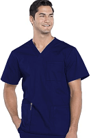 Only For USA CUSTOMERS Unisex Scrub Top V-Neck 3 Pockets with a Pencil Pocket Size M Color Dark Royal/Galaxy Blue
