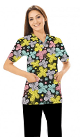 Select Your Required Printed Top V Neck 2 Pocket Half Sleeve