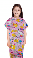 Children Printed Patient Gown Half Sleeve Back Open, Tie-able from Two Points Chest 33 Inches Length 26 Inches And Chest 41 Inches Length 35 Inches (Available in Multiple Prints)