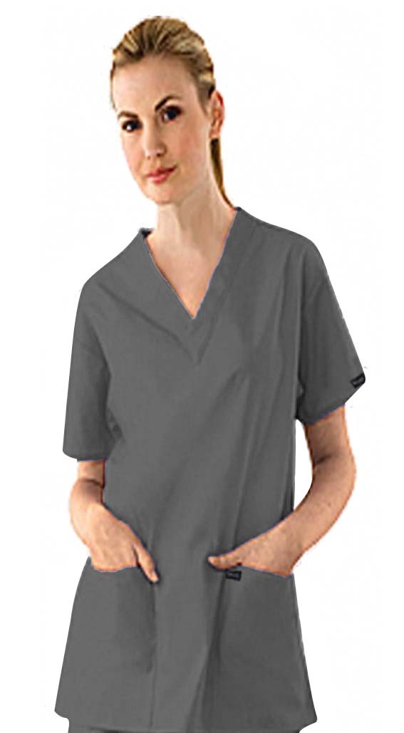 Poplin Scrub set 7 pocket v neck ladies half sleeve (2 pocket top 5 pocket pant) in 65% Polyester 35% Cotton Fabric