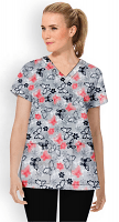 Butterfly Print Scrub Set 4 Pockets Ladies Half Sleeves (2 Pockets Top and 2 Pockets Black Pant)