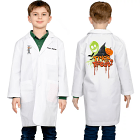 Halloween Dress Up Doctor Lab Coat 3 pocket full sleeve  with Plastic Buttons in poplin fabric with FREE PRINTED LOGO AND KID'S NAME