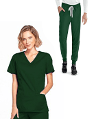 Only for USA Customers Clearance Bundle Pack of 2 Scrub set 3 pocket solid half sleeve (2 pocket top, 1 pocket pant (1 ladies Set and 1 Unisex Set ) in Teal Green Color and Size XL ( Price of each set $9.75 )