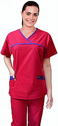 A_ set horizontal crossover 4 pocket set half sleeves in 65% Polyester 35% Cotton