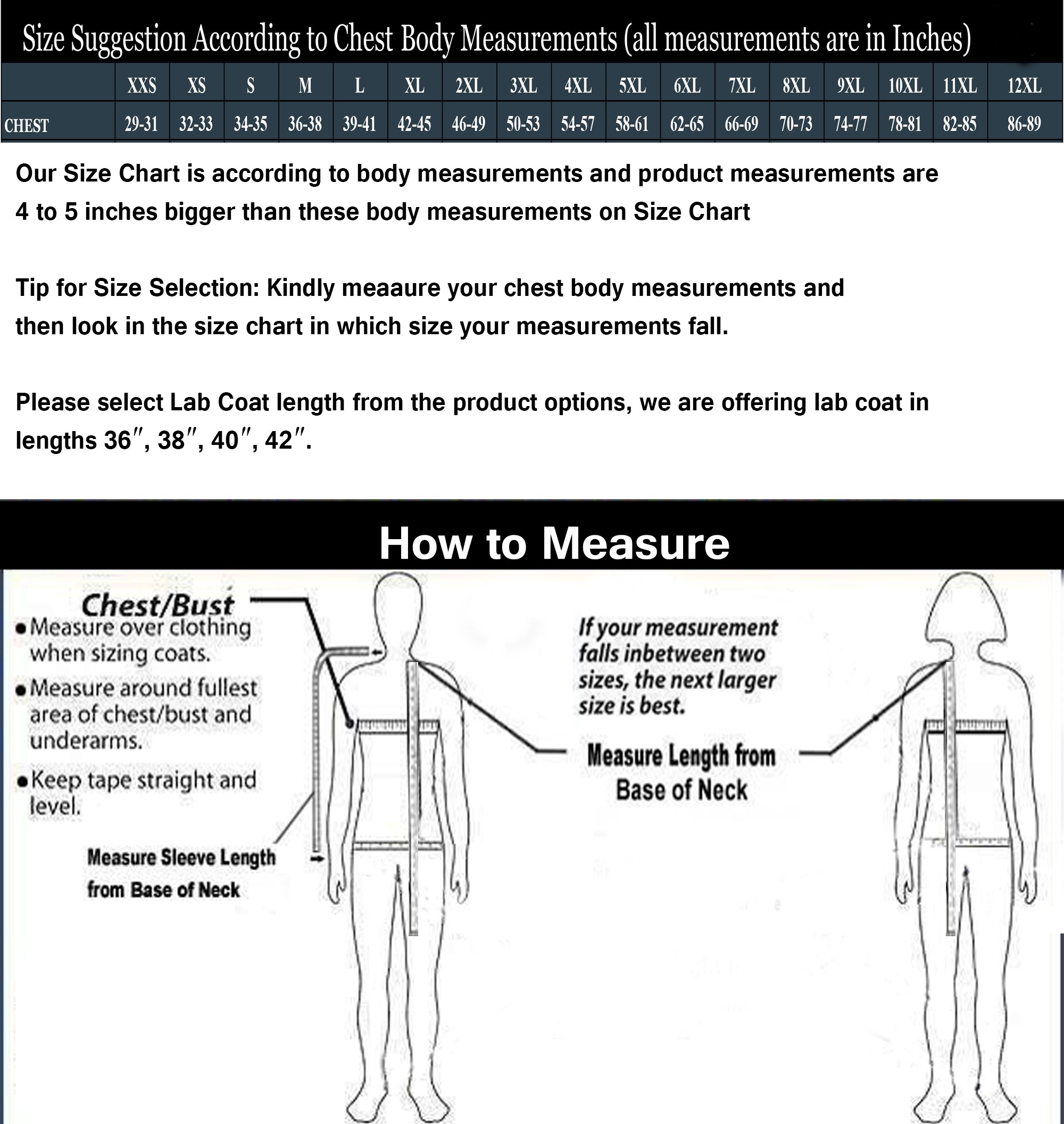 Labcoat Measurements