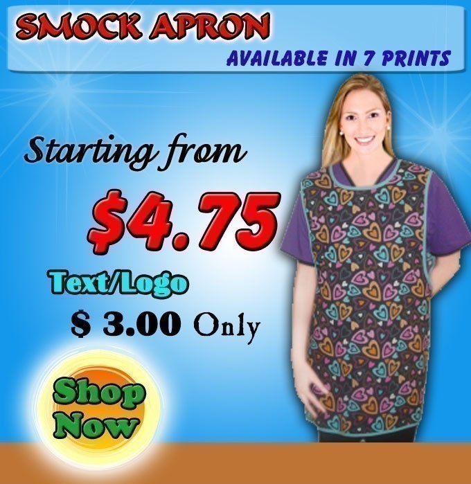 smock apron printed